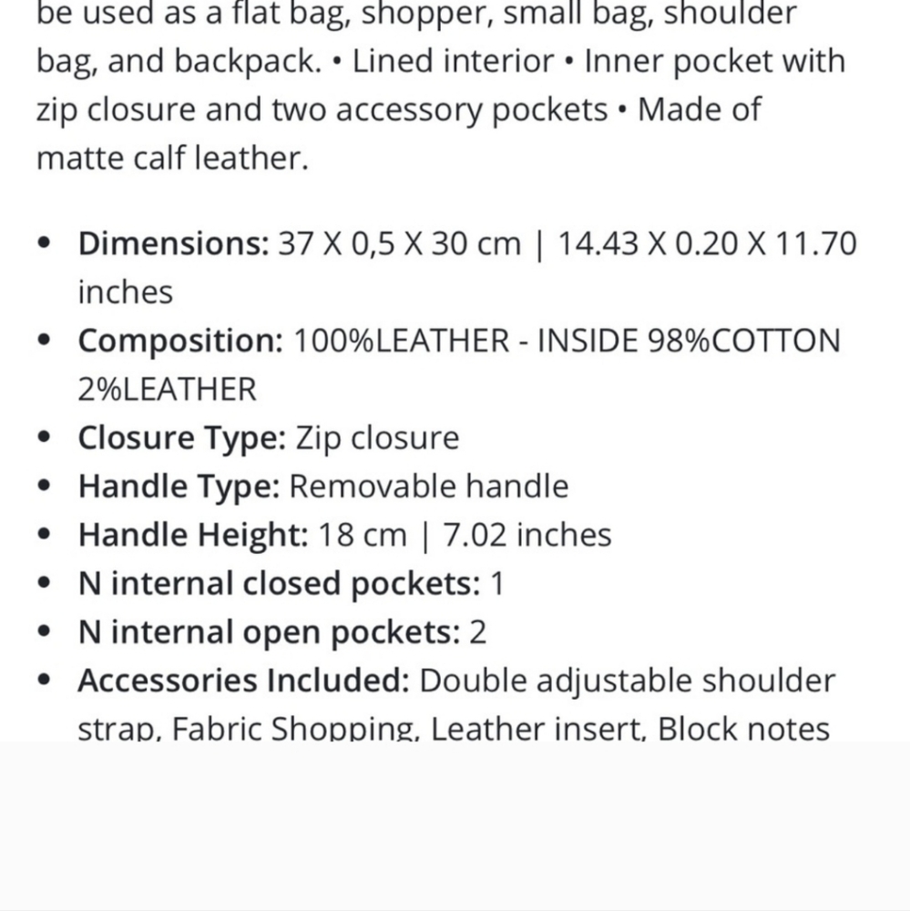 GABS Shopper G3 M Studio Plus Gabs Leather Bag Made In Italy - Picture 10 of 10